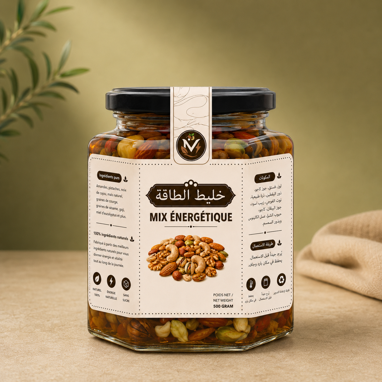 خليط الطاقة الطبيعي | Énergie 100% Naturelle Sans Sucre